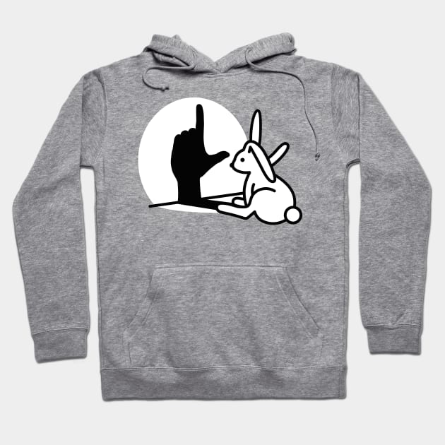 Funny Rabbit shadow hand Loser Geek Nerd hand sign Hoodie by LaundryFactory